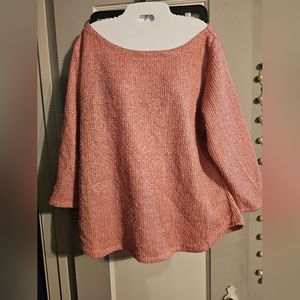Ashley Stewart pink sweater with lurex accents size 18/20 NWT